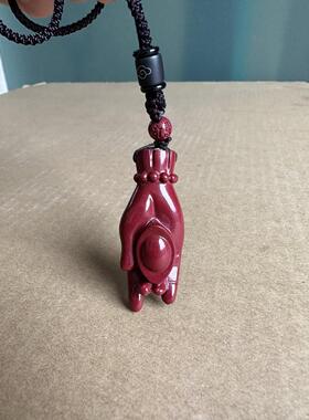 真品原矿紫金朱砂掌心有宝挂件男女款大权在握随身打麻将牌定赢戴