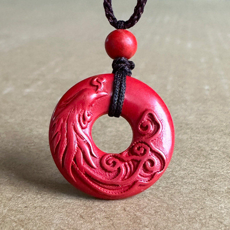 原矿帝王红朱砂朱雀吊坠平安扣凤舞九天圆形颈饰凤凰男女情侣礼物,珠宝/钻石/翡翠,颈饰,淘宝优惠券,粉丝福利购,淘宝优惠卷