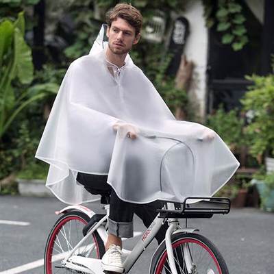捷达自行车单人雨衣电动车男女EVA环保时尚大帽檐有反光条加长加
