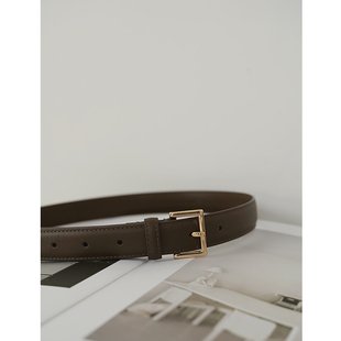 PANLULUPAN小众设计韩版 方扣皮带文艺女腰带头层牛皮休闲 自制经典