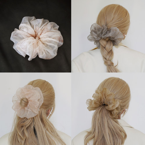 真丝桑蚕自制发圈小众高级感