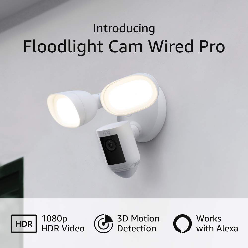 美国代购Introducing Ring Floodlight Cam Wired Pro泛光摄像头