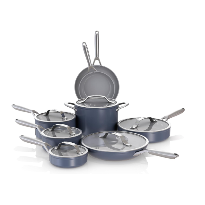 美国代购Ninja Ceramic Pro Cookware Set 陶瓷涂层不粘锅具套装