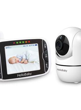 美国代购Hellobaby婴儿监护仪摄像头遥控变焦液晶屏红外 HB65