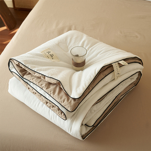 无印良品全棉水洗棉大豆夏凉被夏季纯棉空调被四件套可机洗水洗2m