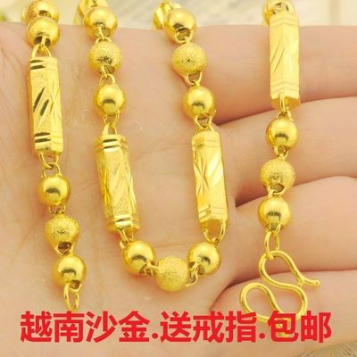 黄金项链男士不掉色饰品仿真