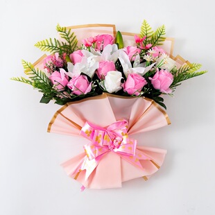 高端手捧多头绢花清明用品