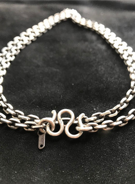 千银厚果4mm粗太角毛衣链m钩925