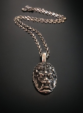 银吊坠千银厚果原创龙925银手工