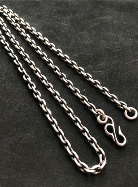 千银厚果字母4m太角项链925男女