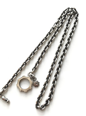 千银厚果椭圆太角毛衣链925男女