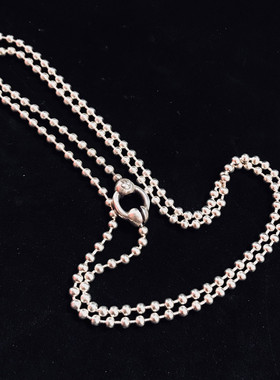 千银厚果3毫米圆珠链925男女