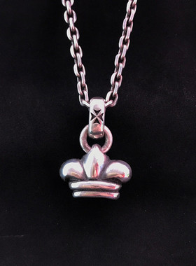 皇冠十字花吊坠手工925银