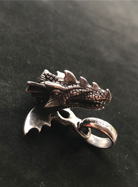 原创百搭复古手工925银吊坠