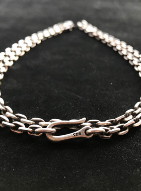 千银厚果小众毛衣链925男女