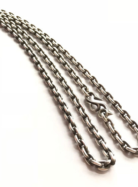 千银厚果椭圆5.5Mm太角项链925