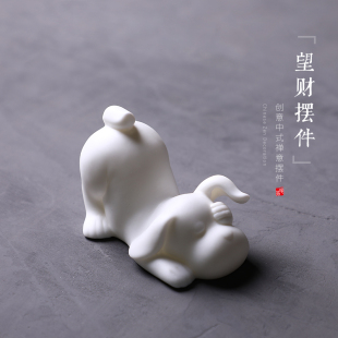 家居装 创意陶瓷小狗狗摆件家用客厅玄关风水招财桌面摆设个性 饰品