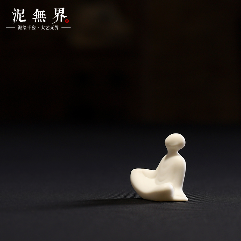 泥无界创意陶瓷小号人物摆件办公室书房桌面无相佛禅意装饰摆设品
