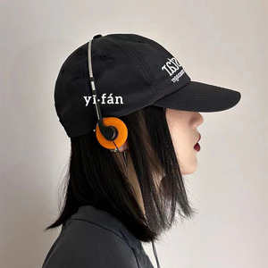 VME网红小头戴式耳机复古李皓京尹率同款无法抗拒的他橙色耳棉