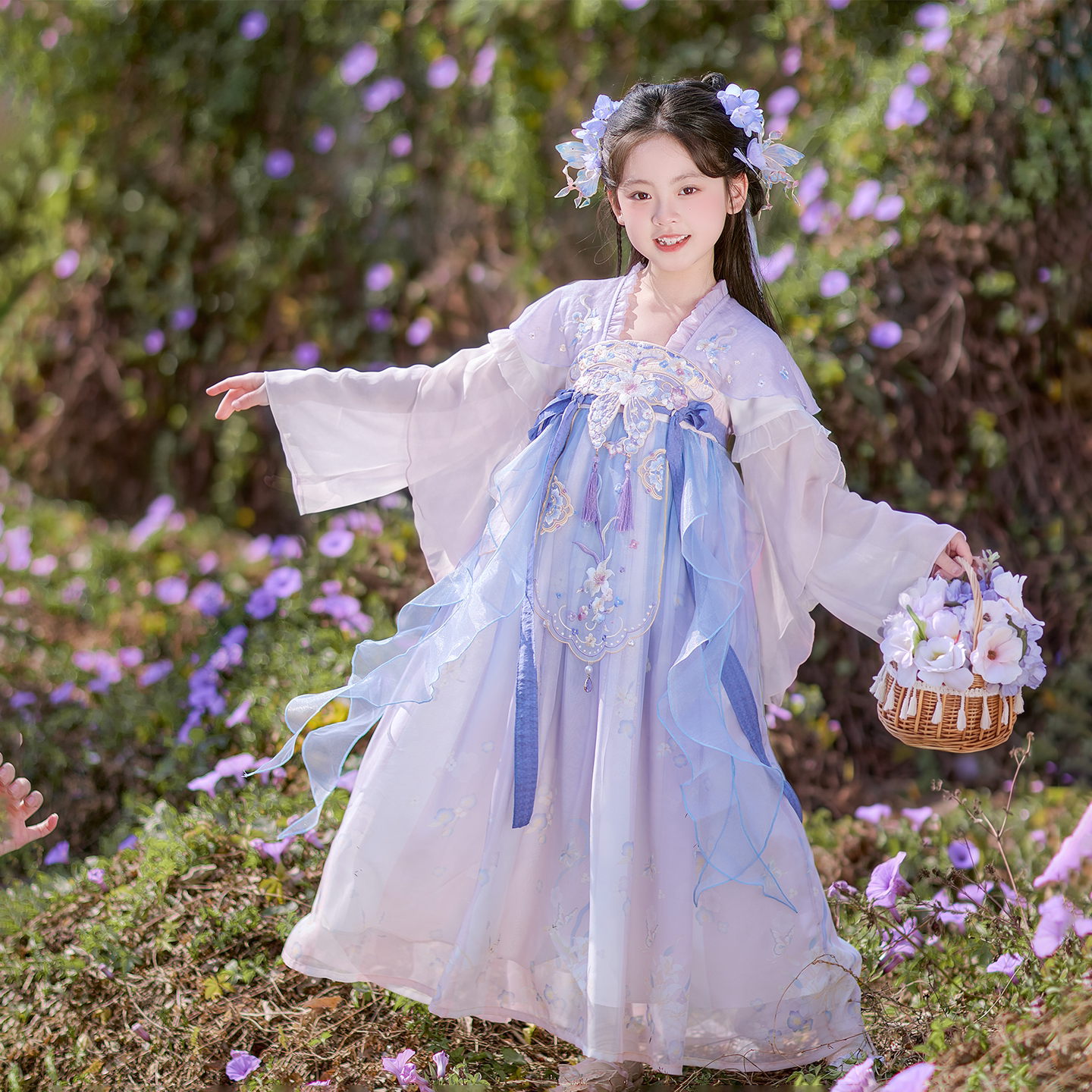 旗铂女童汉服中秋节服装古风古装										