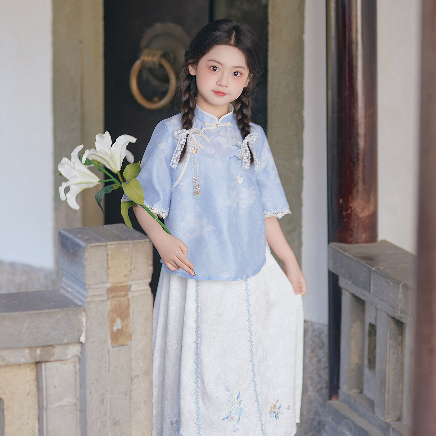 旗铂汉服女童春秋日常可穿旗袍图片
