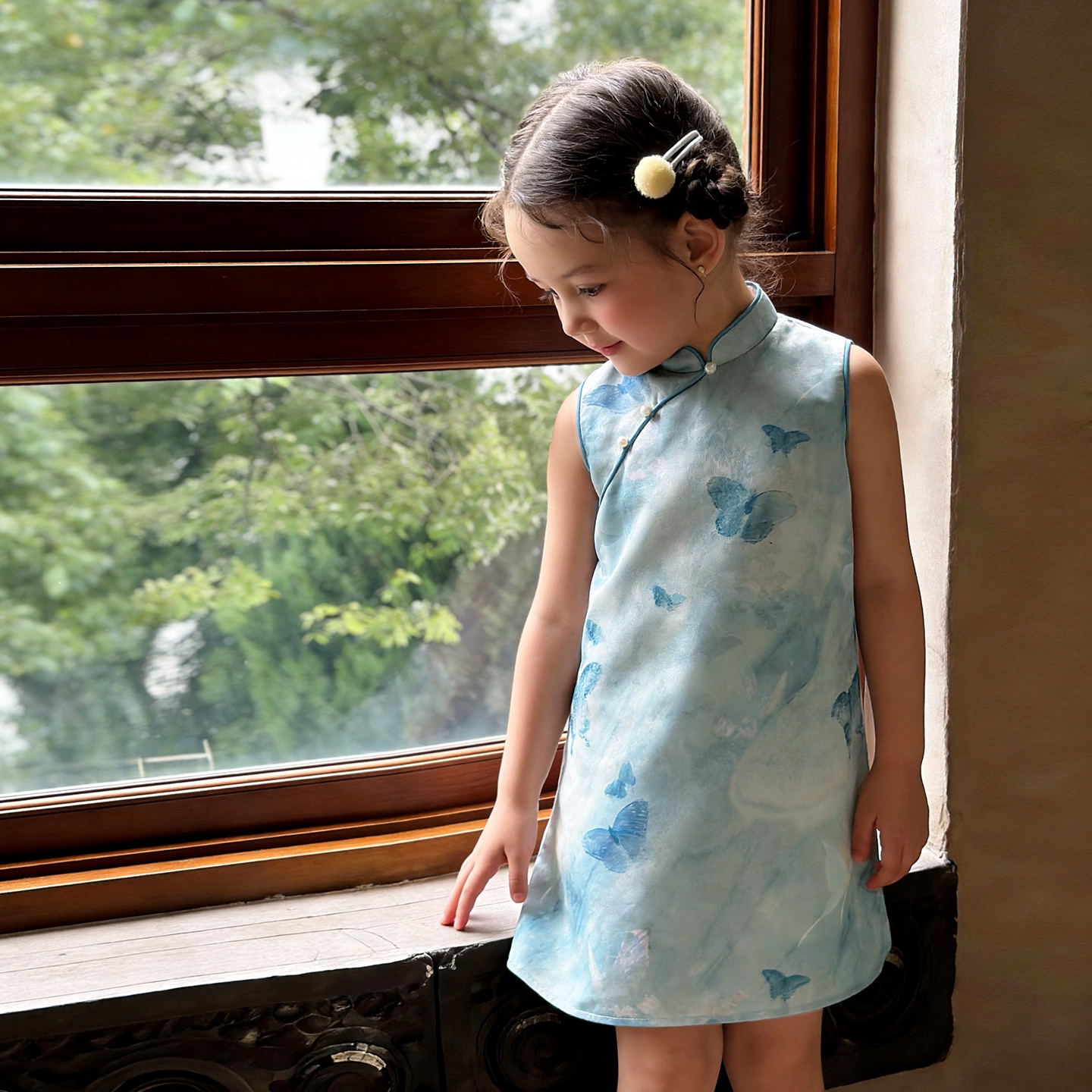 旗铂旗袍女童端午节儿童服装汉服图片