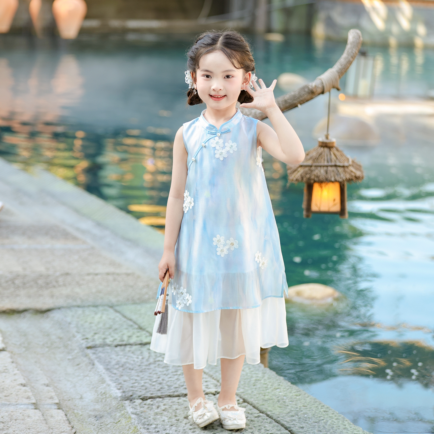 旗铂女童连衣裙夏2026新款汉服裙图片