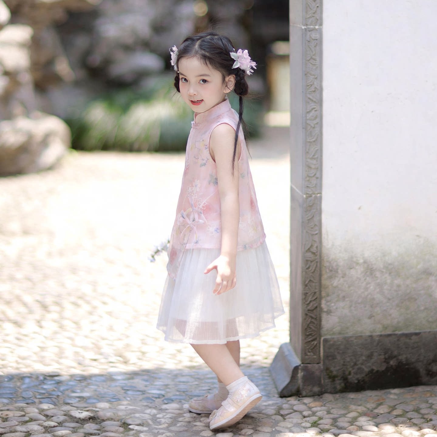 旗铂女童旗袍裙日常可穿夏季套装图片