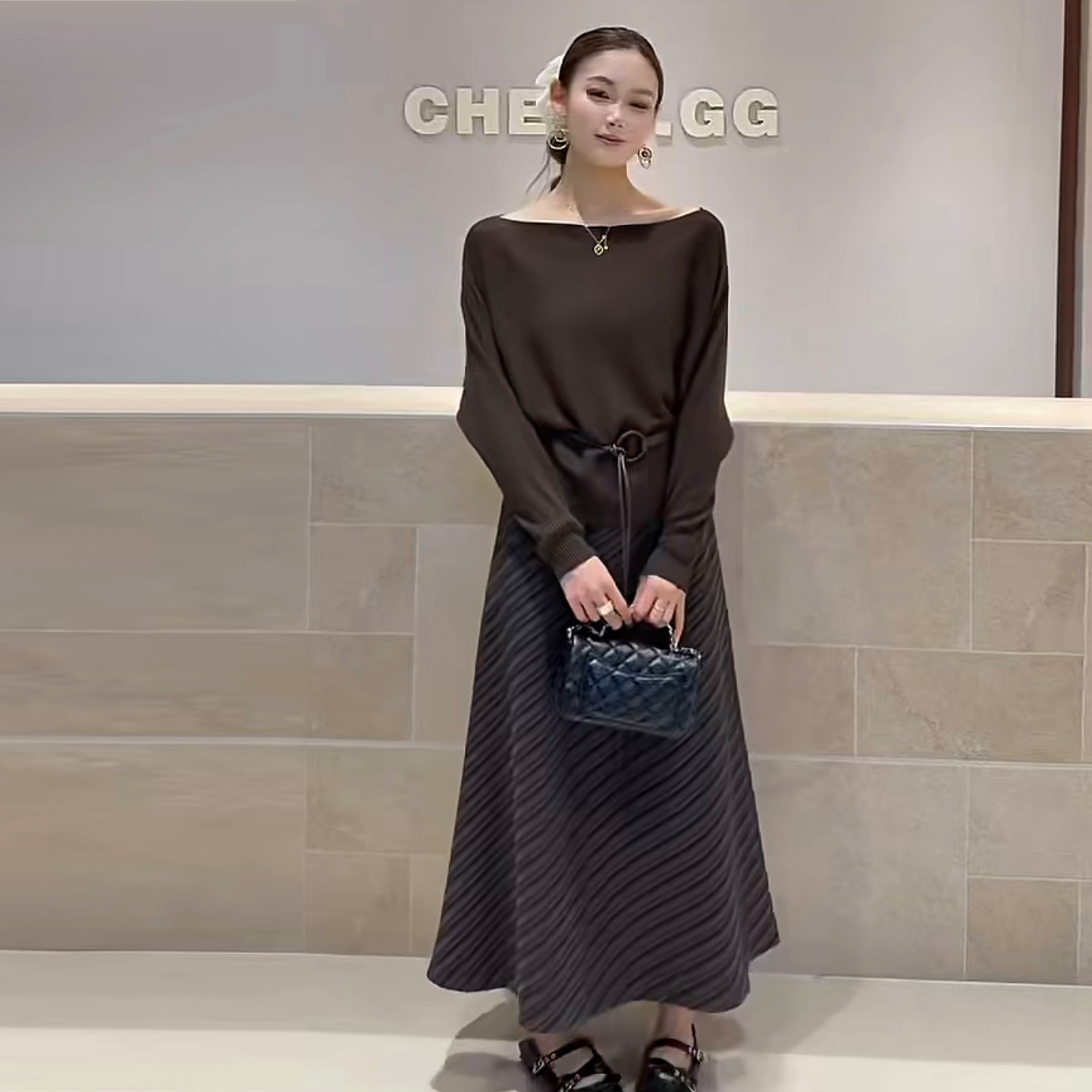 法式毛衣针织衫半身裙两件套装女