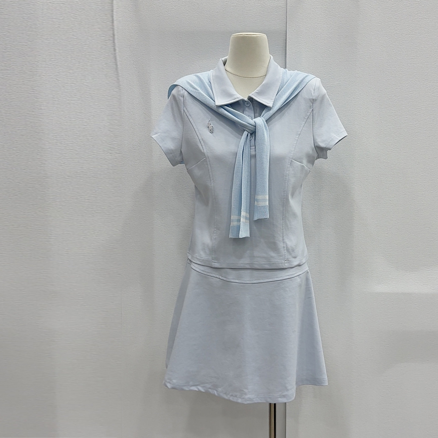 披肩短袖上衣+半身裙两件套女夏季韩系学院风减龄设计感时尚套装