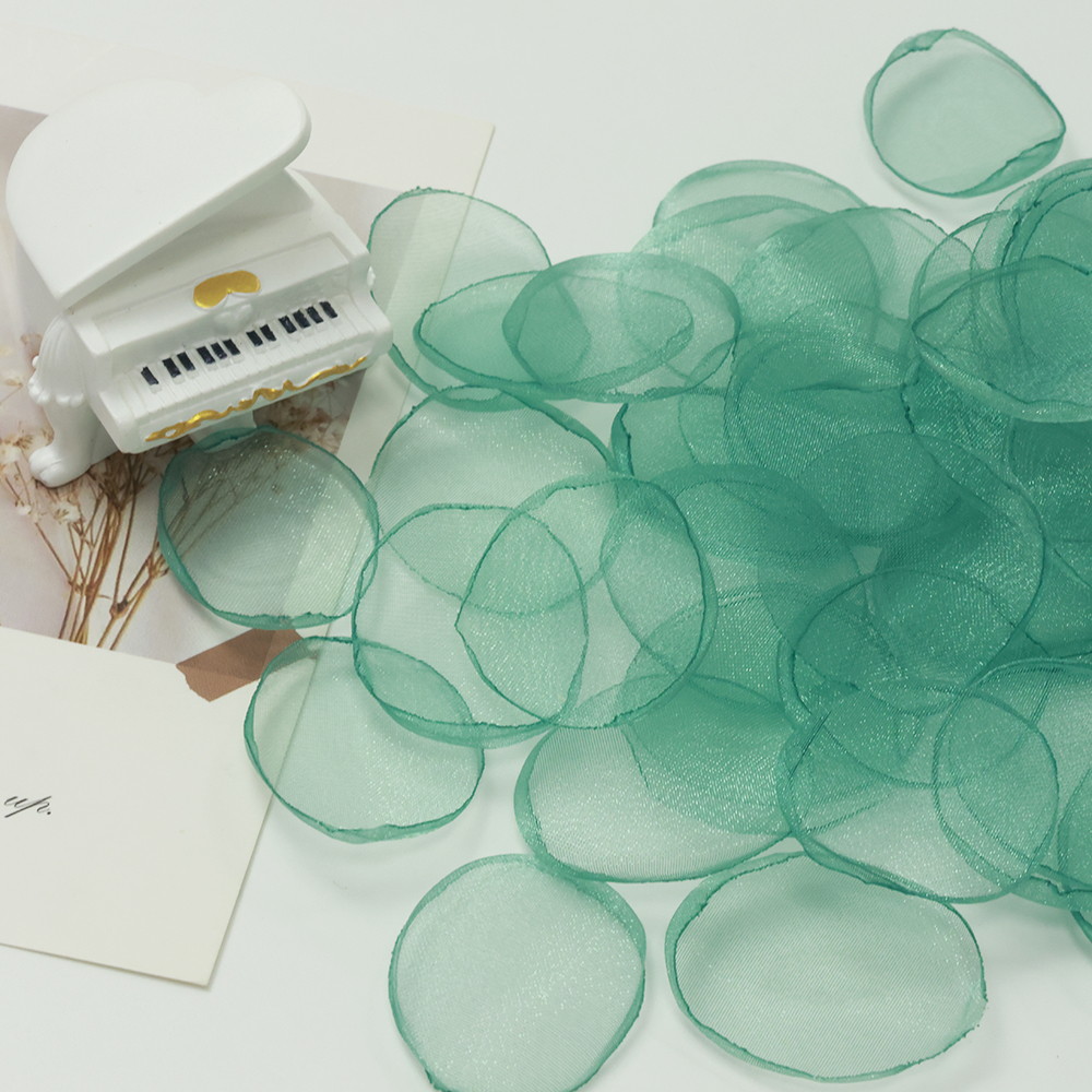 欧根纱烤边玫瑰花瓣婚礼手撒花