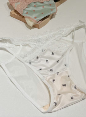 [M Z] 纯欲性感蕾丝网纱镂空低腰法式交叉蕾丝细带少女又高级