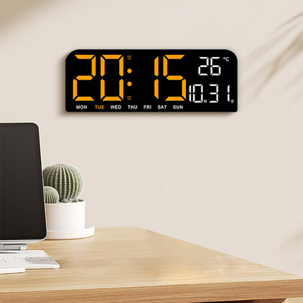 大屏数字时钟电子钟表挂墙客厅桌面电视柜摆件带计时器台式万年历