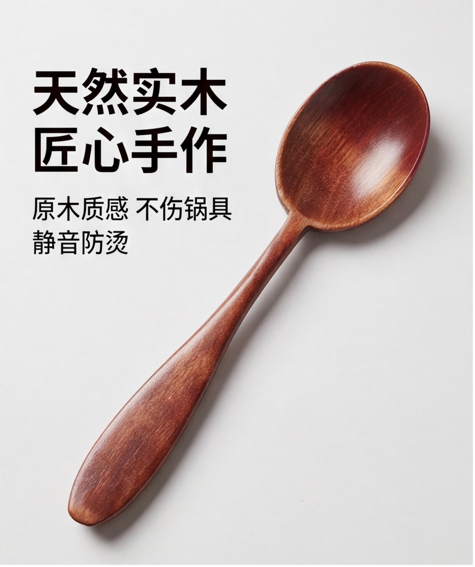 家用木汤勺日式木勺成人饭匙宽柄汤匙勺子实木整木勺大口汤匙餐具