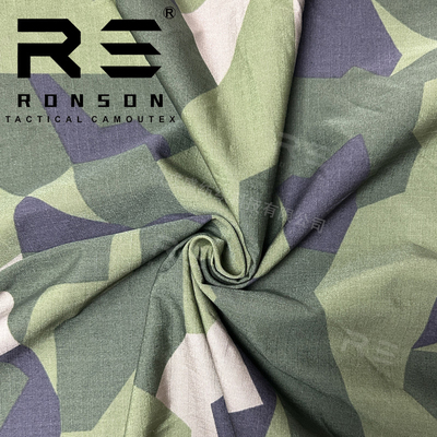 戎盛尼棉格子瑞典几何迷彩布