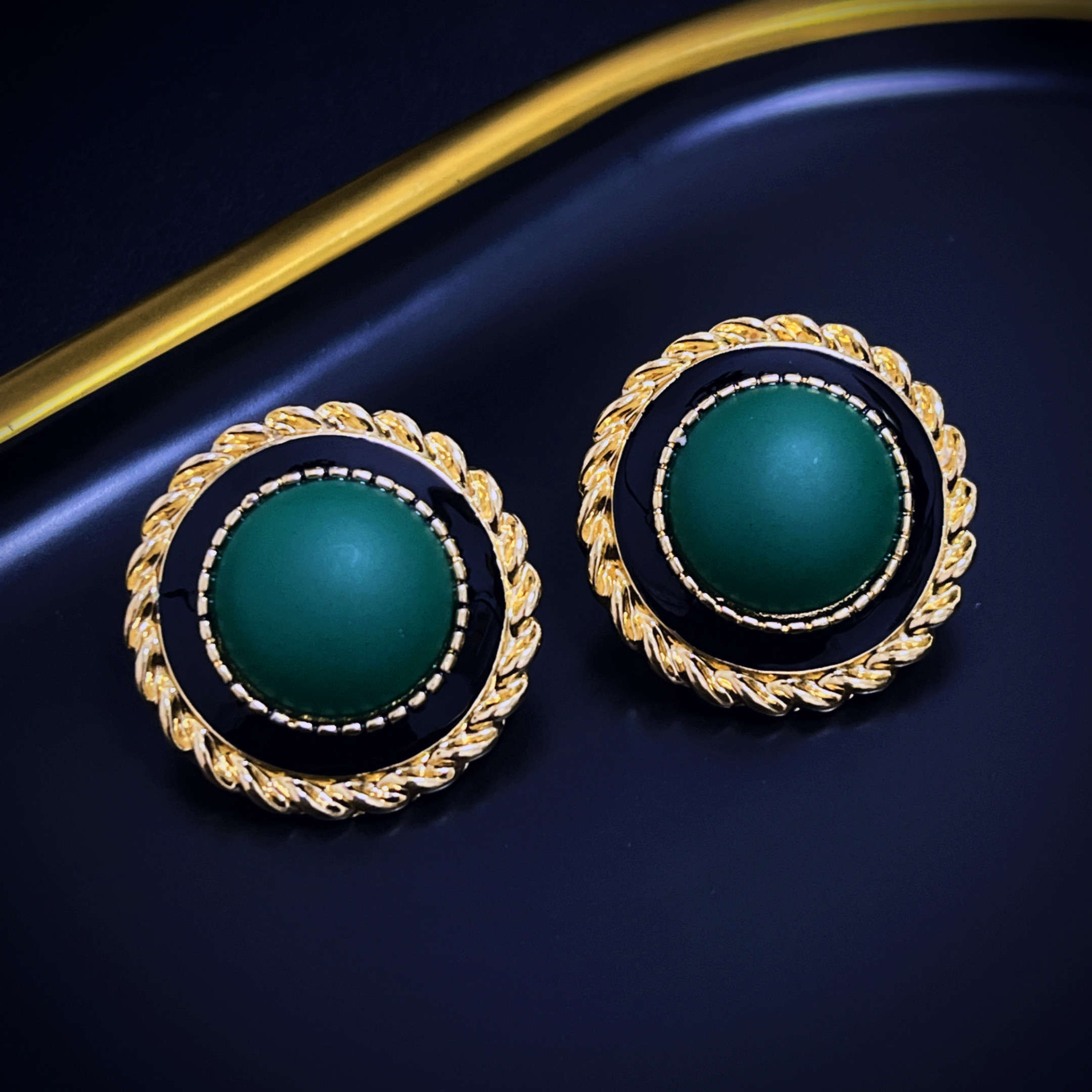 古风仙气耳环小众设计感高级民族风气质爆款耳钉超仙绿色耳饰