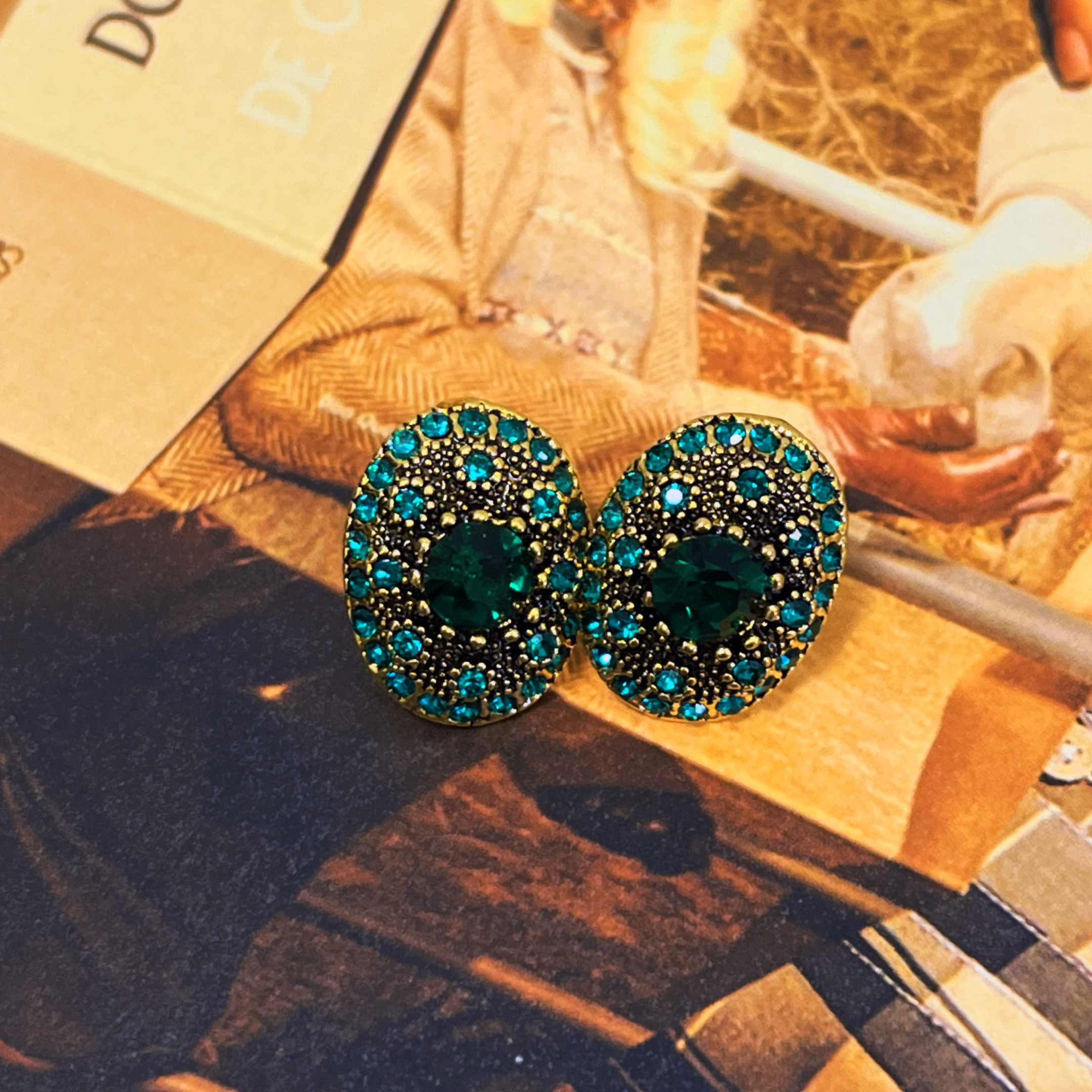 中古vintage饰品银针几何花朵气质耳环轻奢高级感复古耳饰耳钉