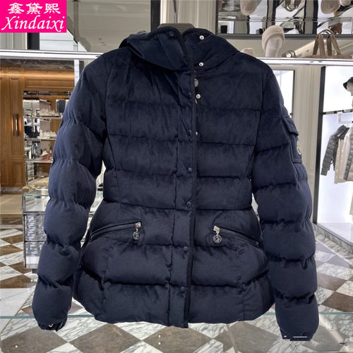 鑫黛熙25冬季新款女士灯芯绒连帽羽绒服小蛮腰绒面保暖羽绒衣外套