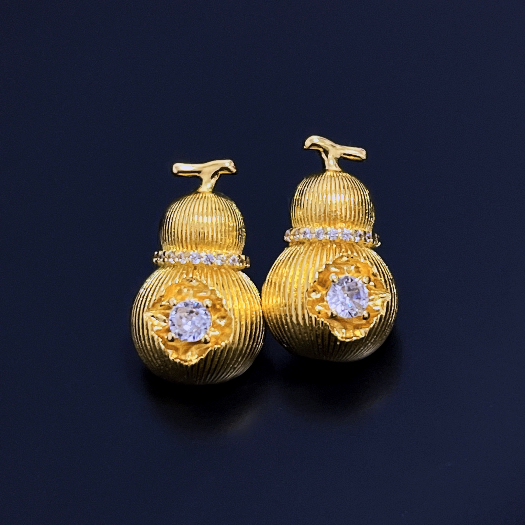 【福禄系】~高级感微镶锆石925银针葫芦耳钉原创小众设计师耳饰女