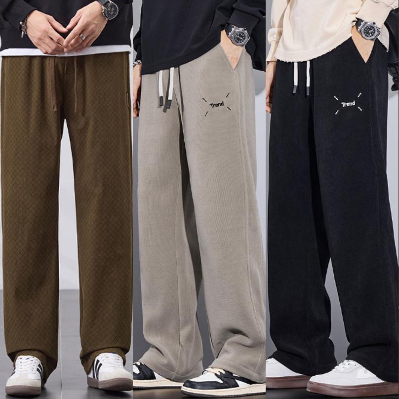 咖啡卡其绑绳松紧腰时尚休闲长裤运动有型悠闲男孩子中腰质量好看