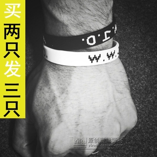 艾弗森字母信仰硅胶运动手腕带篮球球星手环男士简约橡胶潮人饰品