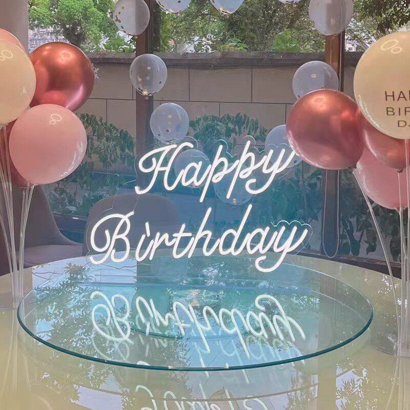 生日快乐led灯happybirthday发光字母灯牌派对布置装饰霓虹灯定制