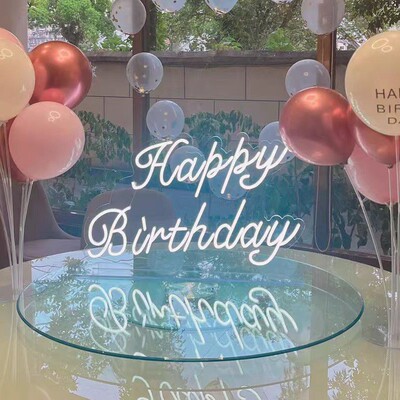 生日快乐led灯happybirthday发光字母灯牌派对布置装饰霓虹灯定制