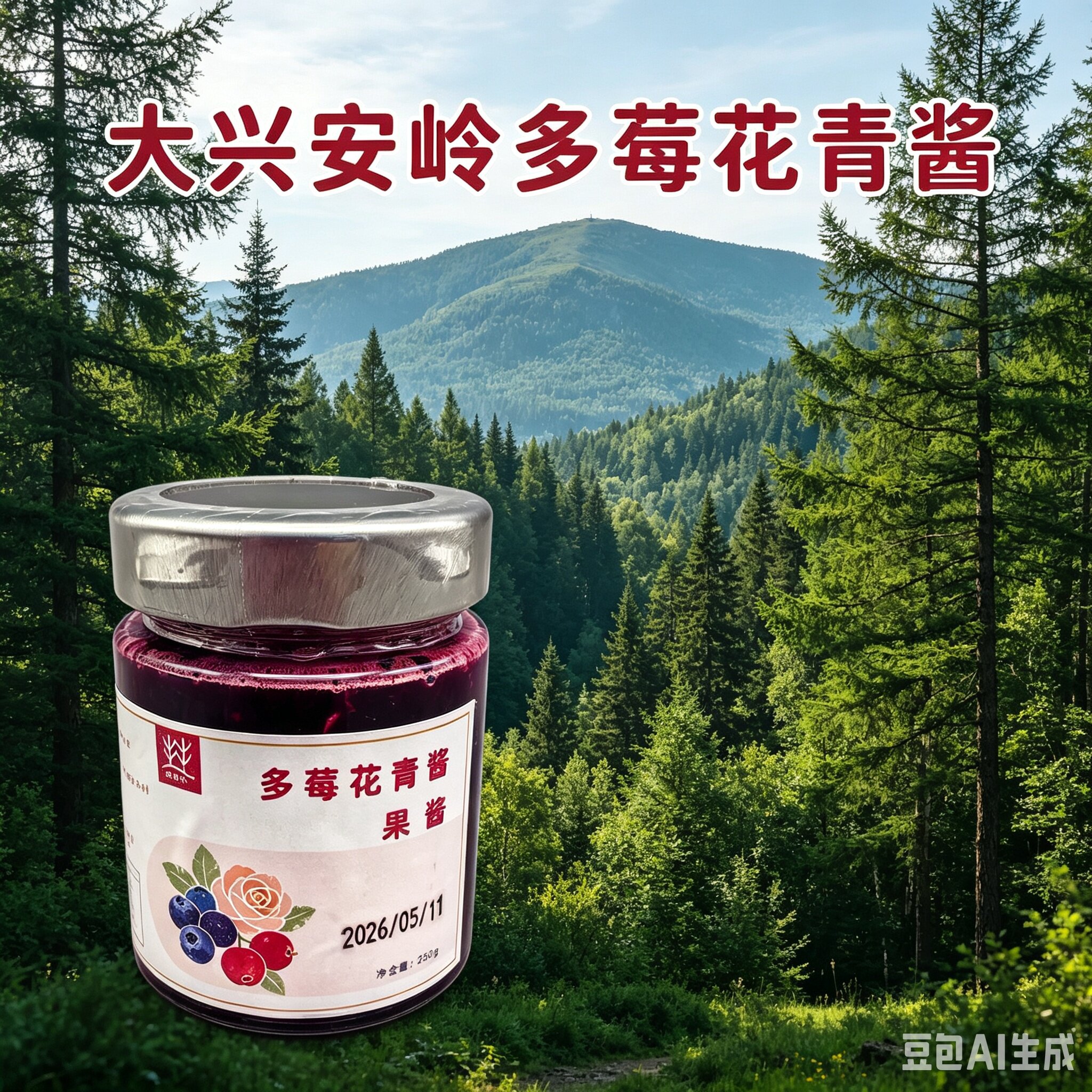 大兴安岭特产 多莓花青酱果酱 配料蜂蜜野生蔓越莓粉蓝莓干不老莓
