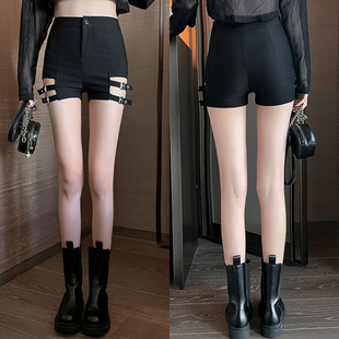 xs加小码紧身短裤女小个子绑带镂空高腰热裤瑜伽跳舞打底休闲裤子