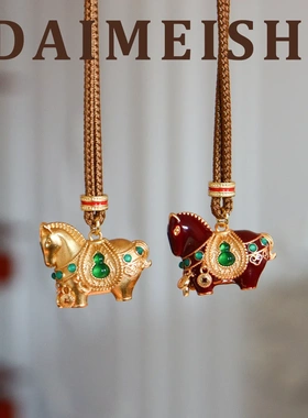 原创本命年红色滴油珐琅葫芦小马毛衣链轻奢高级感气质百搭长项链