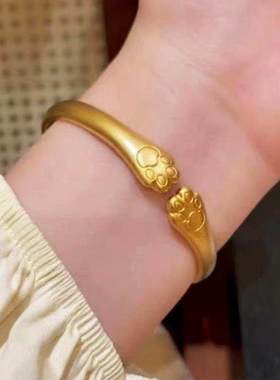 三金首饰结婚仿真新款古法金小猫