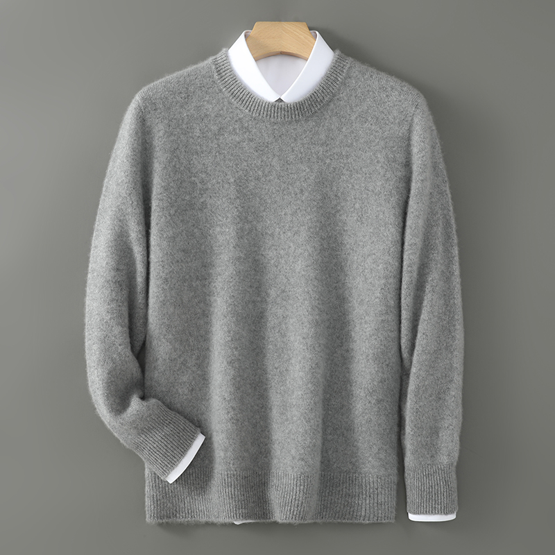 100%纯羊毛男士高端羊绒衫圆领
