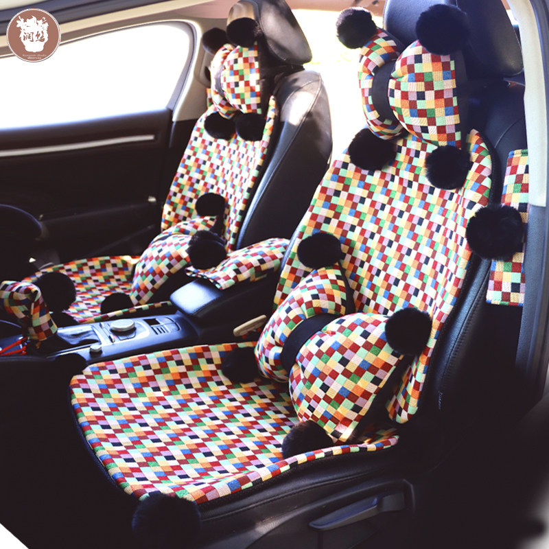 【润悠】可爱果子毛球腰靠靠枕套餐 汽车护颈垫护腰垫 四季亚麻款,汽车用品/电子/清洗/改装,腰靠,淘宝优惠券,粉丝福利购,淘宝优惠卷