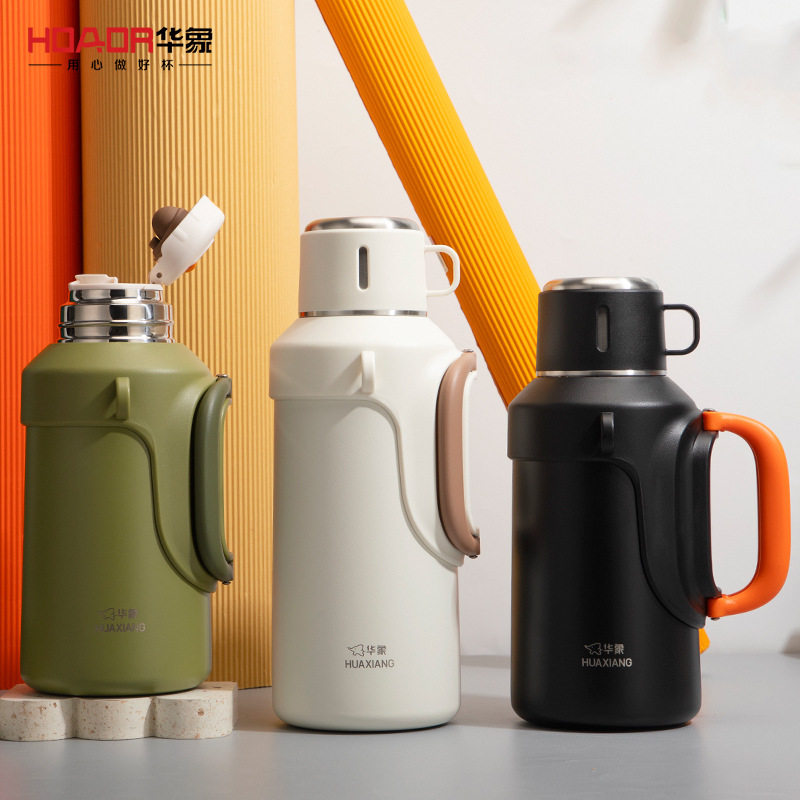 美国不锈钢智能折叠手柄旅行壶号户外便携大容量保温壶